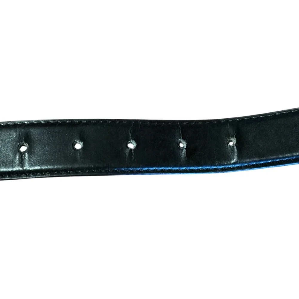 Boys Black Leather Belt‎ Sz 28 Style 1912 Gold Hardware Uniform Suit Wedding